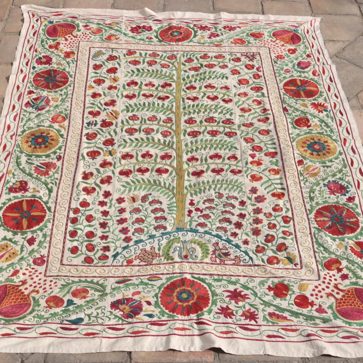 Suzani Uzbek handmade embroidery,Suzani Fabric Suzani Wall Hanging,  Bedspread, Bedcover, Wall hanging Decorative fabric, Suzani tablecloth.