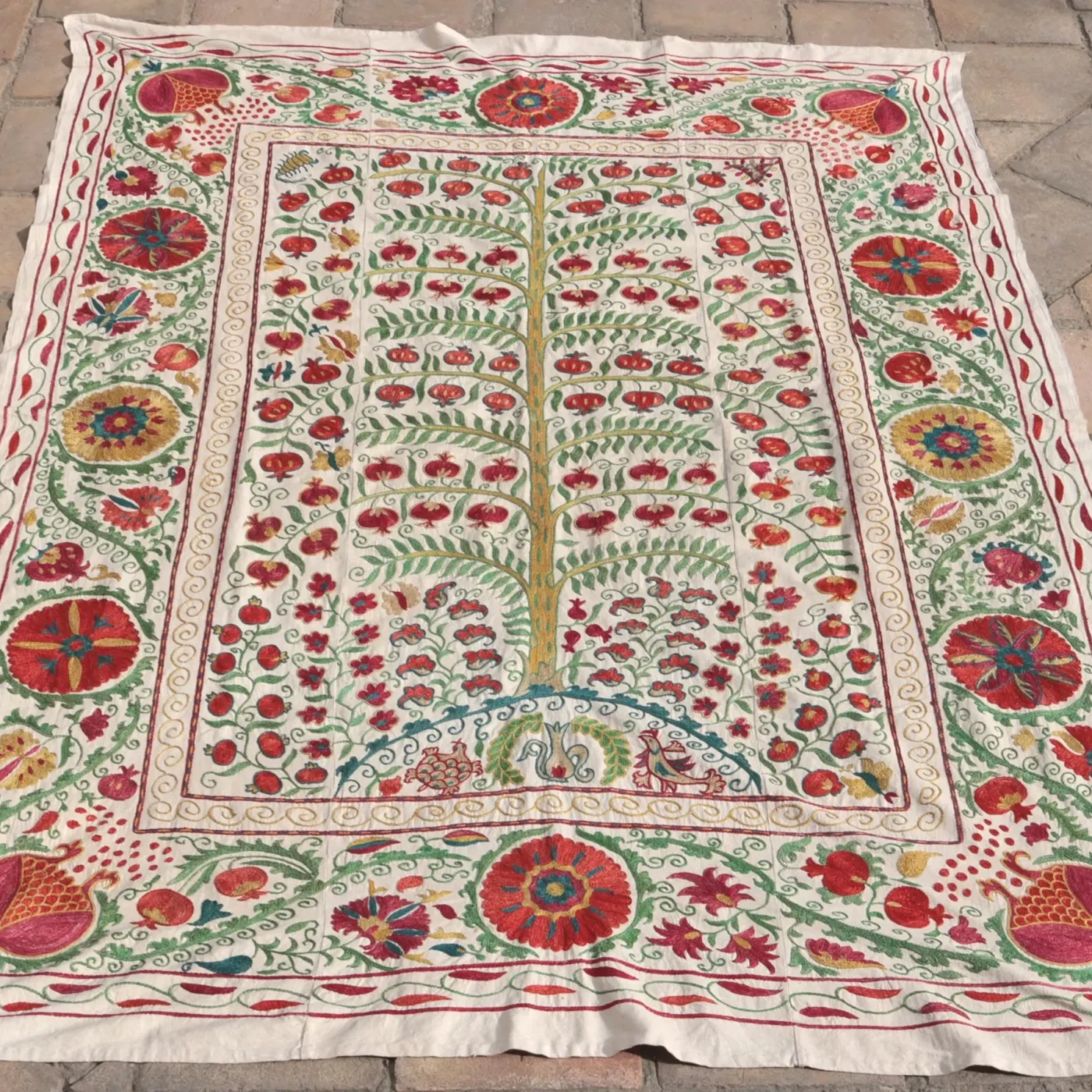 Suzani Uzbek handmade embroidery,Suzani Fabric Suzani Wall Hanging,  Bedspread, Bedcover, Wall hanging Decorative fabric, Suzani tablecloth.