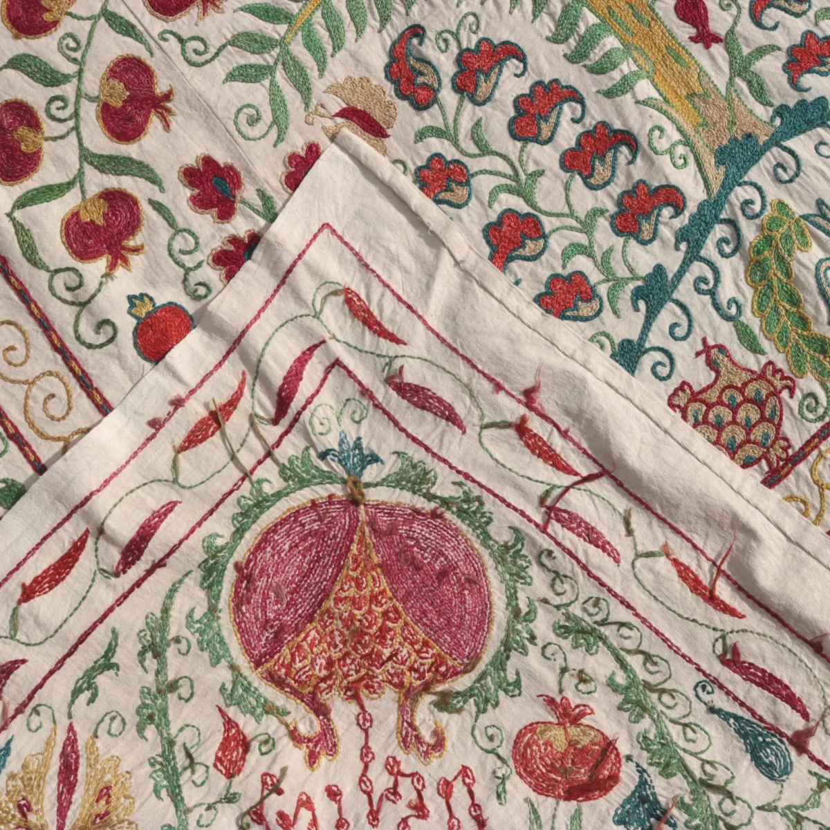 Suzani Uzbek handmade embroidery,Suzani Fabric Suzani Wall Hanging,  Bedspread, Bedcover, Wall hanging Decorative fabric, Suzani tablecloth.