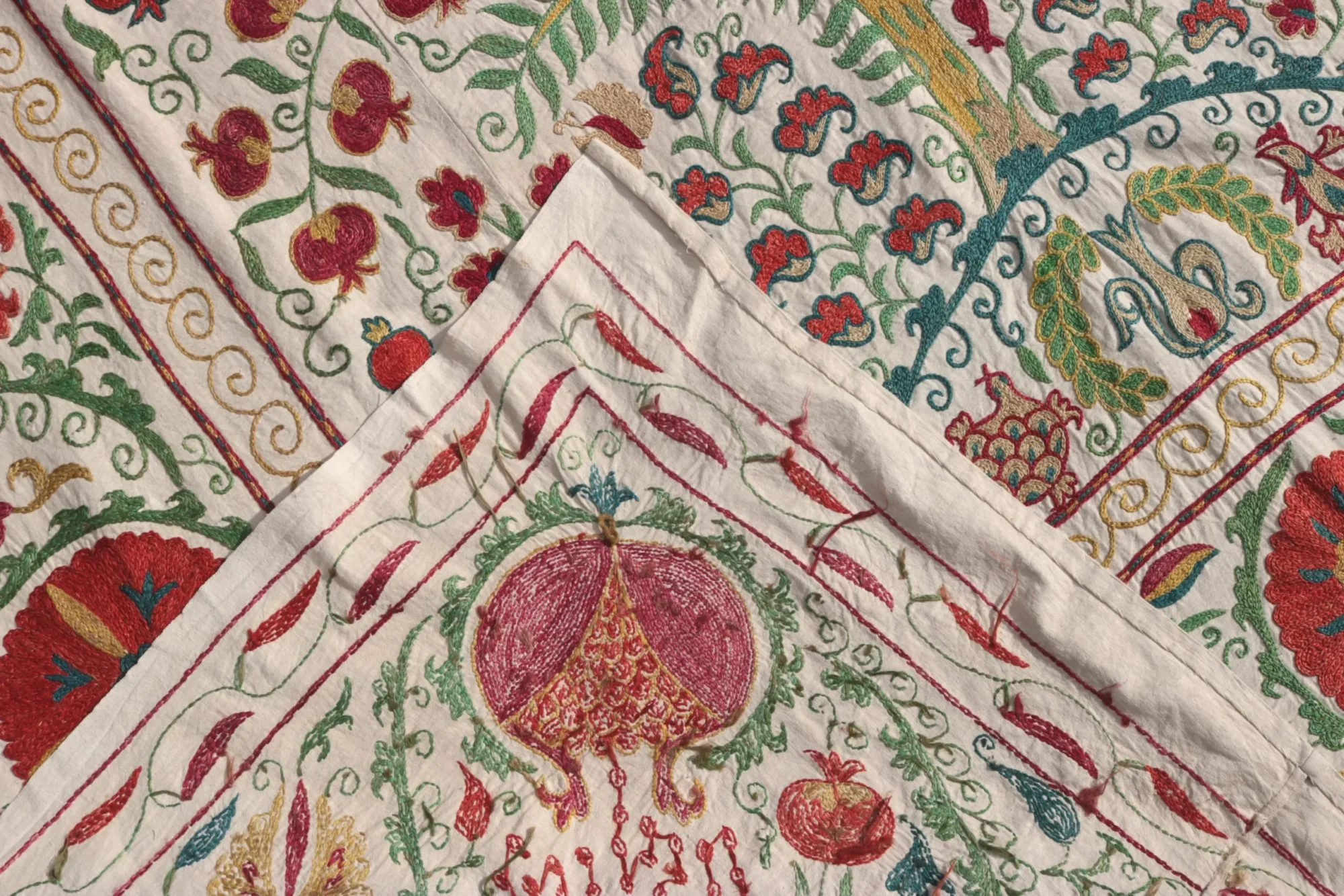 Suzani Uzbek handmade embroidery,Suzani Fabric Suzani Wall Hanging,  Bedspread, Bedcover, Wall hanging Decorative fabric, Suzani tablecloth.