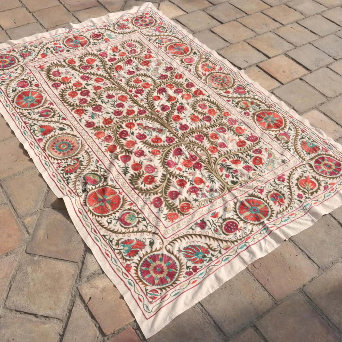 Suzani Uzbek handmade embroidery,Suzani Fabric Suzani Wall Hanging,  Bedspread, Bedcover, Wall hanging Decorative fabric, Suzani tablecloth.