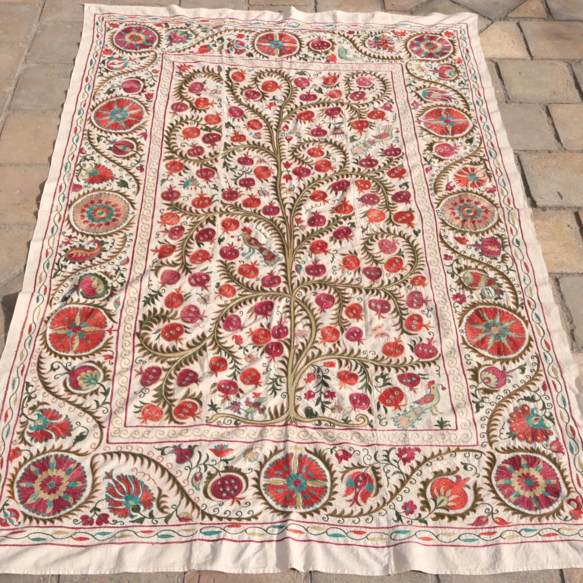 Suzani Uzbek handmade embroidery,Suzani Fabric Suzani Wall Hanging,  Bedspread, Bedcover, Wall hanging Decorative fabric, Suzani tablecloth.