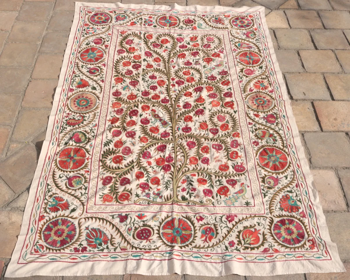 Suzani Uzbek handmade embroidery,Suzani Fabric Suzani Wall Hanging,  Bedspread, Bedcover, Wall hanging Decorative fabric, Suzani tablecloth.
