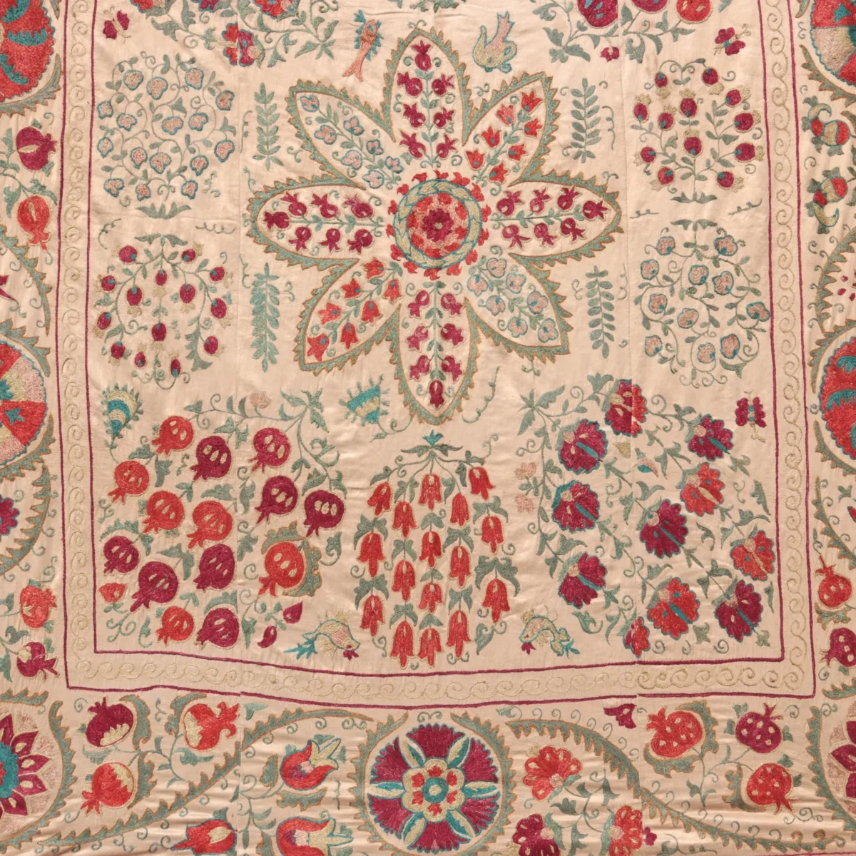 Suzani Uzbek handmade embroidery,Suzani Fabric Suzani Wall Hanging,  Bedspread, Bedcover, Wall hanging Decorative fabric, Suzani tablecloth.