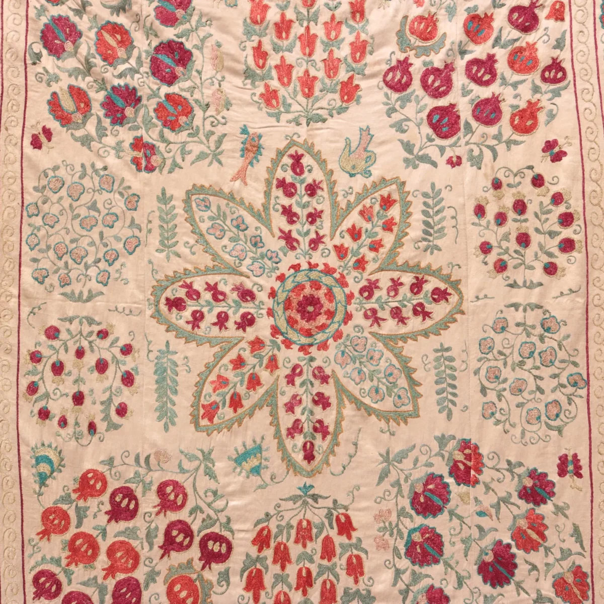 Suzani Uzbek handmade embroidery,Suzani Fabric Suzani Wall Hanging,  Bedspread, Bedcover, Wall hanging Decorative fabric, Suzani tablecloth.