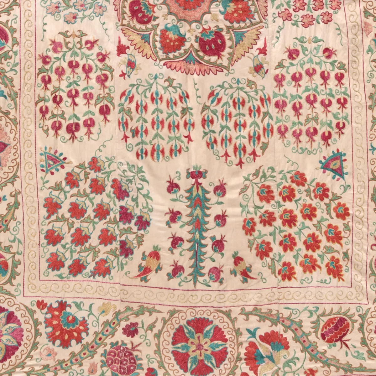 Suzani Uzbek handmade embroidery,Suzani Fabric Suzani Wall Hanging,  Bedspread, Bedcover, Wall hanging Decorative fabric, Suzani tablecloth.