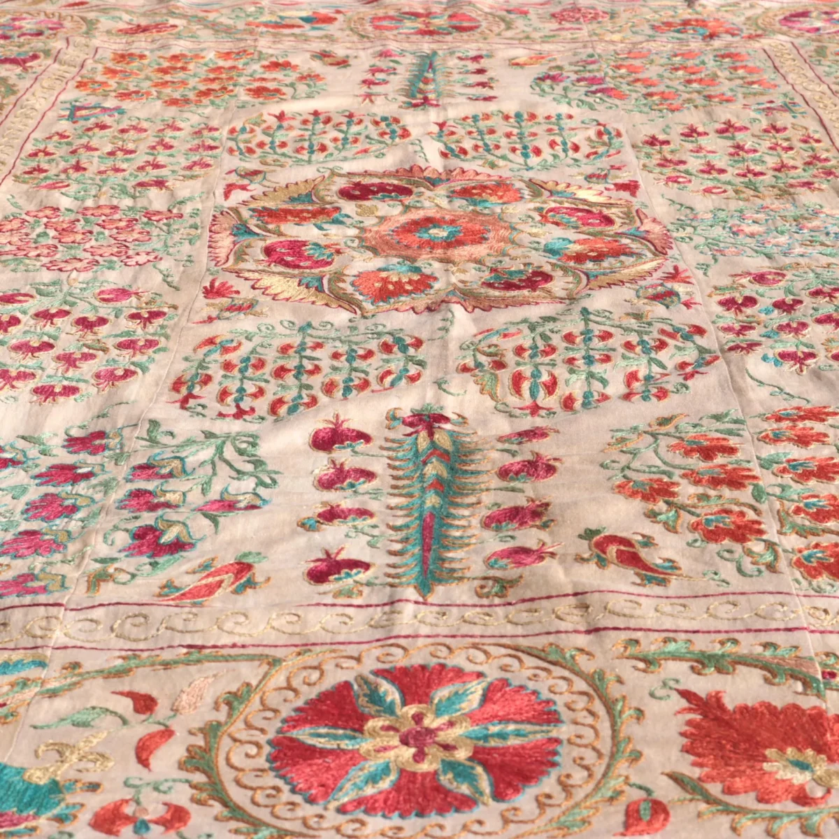 Suzani Uzbek handmade embroidery,Suzani Fabric Suzani Wall Hanging,  Bedspread, Bedcover, Wall hanging Decorative fabric, Suzani tablecloth.