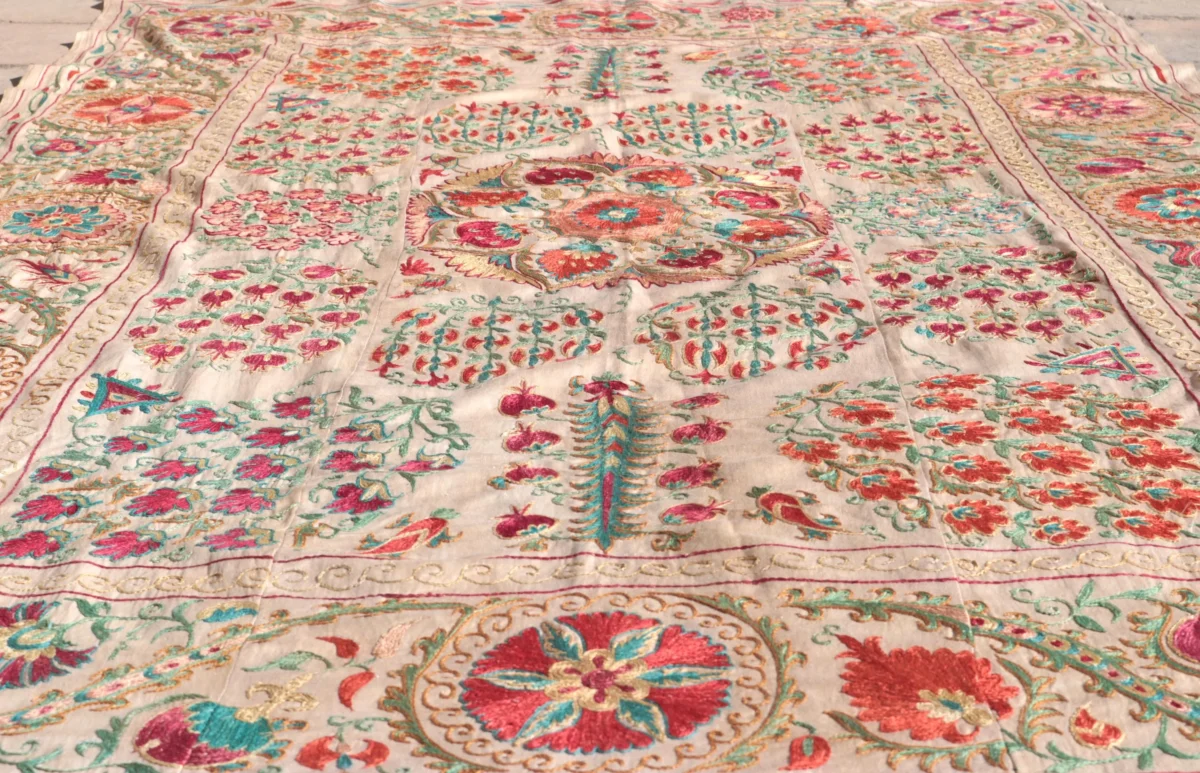 Suzani Uzbek handmade embroidery,Suzani Fabric Suzani Wall Hanging,  Bedspread, Bedcover, Wall hanging Decorative fabric, Suzani tablecloth.