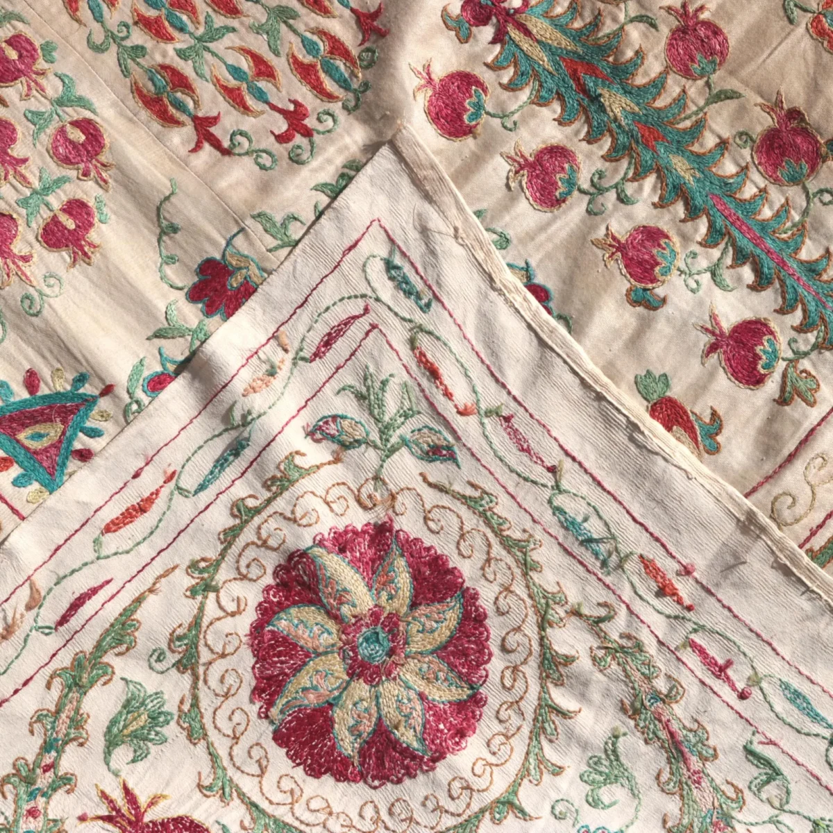 Suzani Uzbek handmade embroidery,Suzani Fabric Suzani Wall Hanging,  Bedspread, Bedcover, Wall hanging Decorative fabric, Suzani tablecloth.