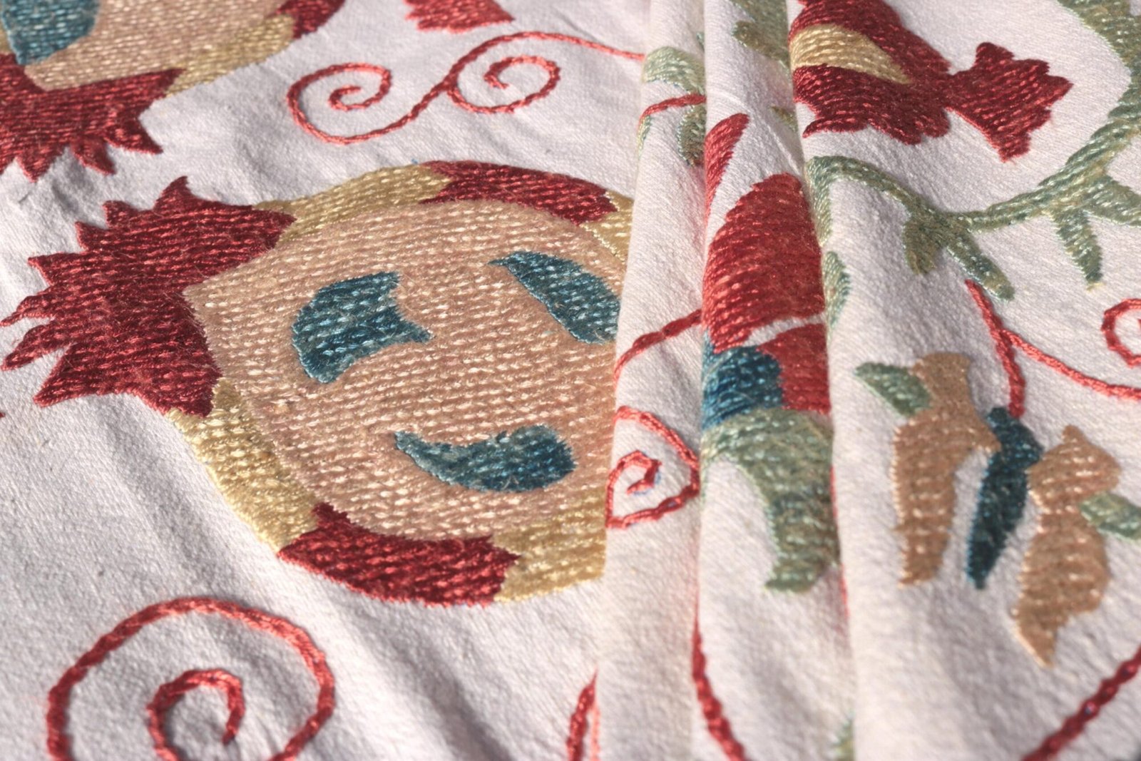 Suzani Uzbek handmade embroidery,Suzani Fabric Suzani Wall Hanging,  Bedspread, Bedcover, Wall hanging Decorative fabric, Suzani tablecloth.