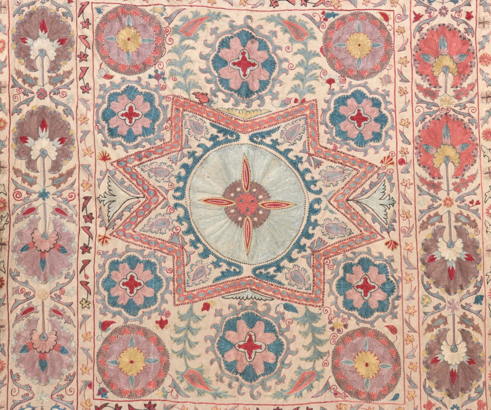 Suzani Uzbek handmade embroidery,Suzani Fabric Suzani Wall Hanging,  Bedspread, Bedcover, Wall hanging Decorative fabric, Suzani tablecloth.