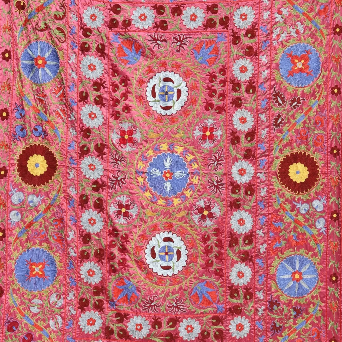 Silk Suzani Clasic Uzbek embroidery,Suzani Fabric Suzani Wall Hanging, Bedspread, Bed cover, Wall hanging, Wall Decor fabric, Tablecloth