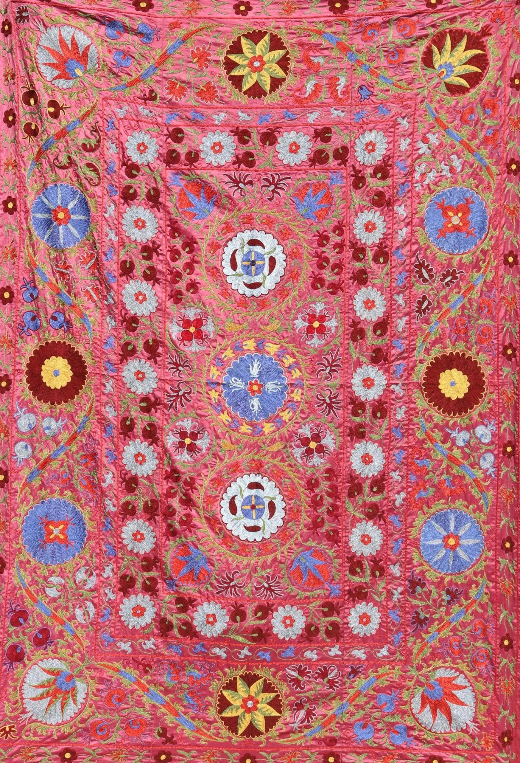 Silk Suzani Clasic Uzbek embroidery,Suzani Fabric Suzani Wall Hanging, Bedspread, Bed cover, Wall hanging, Wall Decor fabric, Tablecloth