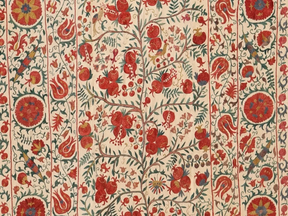 il_fullxfull.6447490987_fk49 Silk Suzani Clasic Uzbek embroidery,Suzani Fabric Suzani Wall Hanging, Bedspread, Bed cover, Wall hanging, Wall Decor fabric, Tablecloth