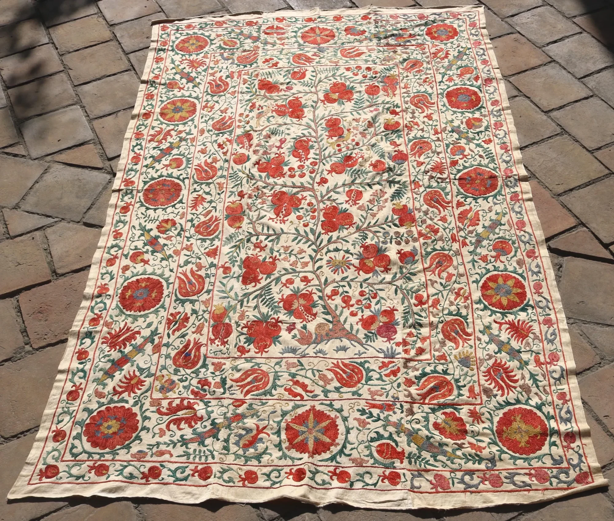 Silk Suzani Clasic Uzbek embroidery,Suzani Fabric Suzani Wall Hanging, Bedspread, Bed cover, Wall hanging, Wall Decor fabric, Tablecloth