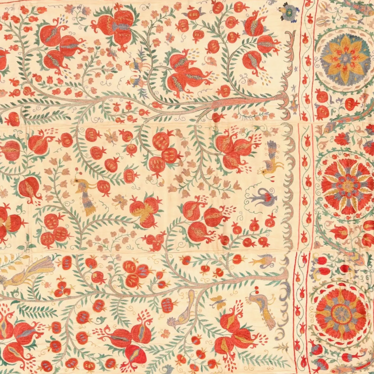 Suzani Uzbek handmade embroidery,Suzani Fabric Suzani Wall Hanging,  Bedspread, Bedcover, Wall hanging Decorative fabric, Suzani tablecloth.
