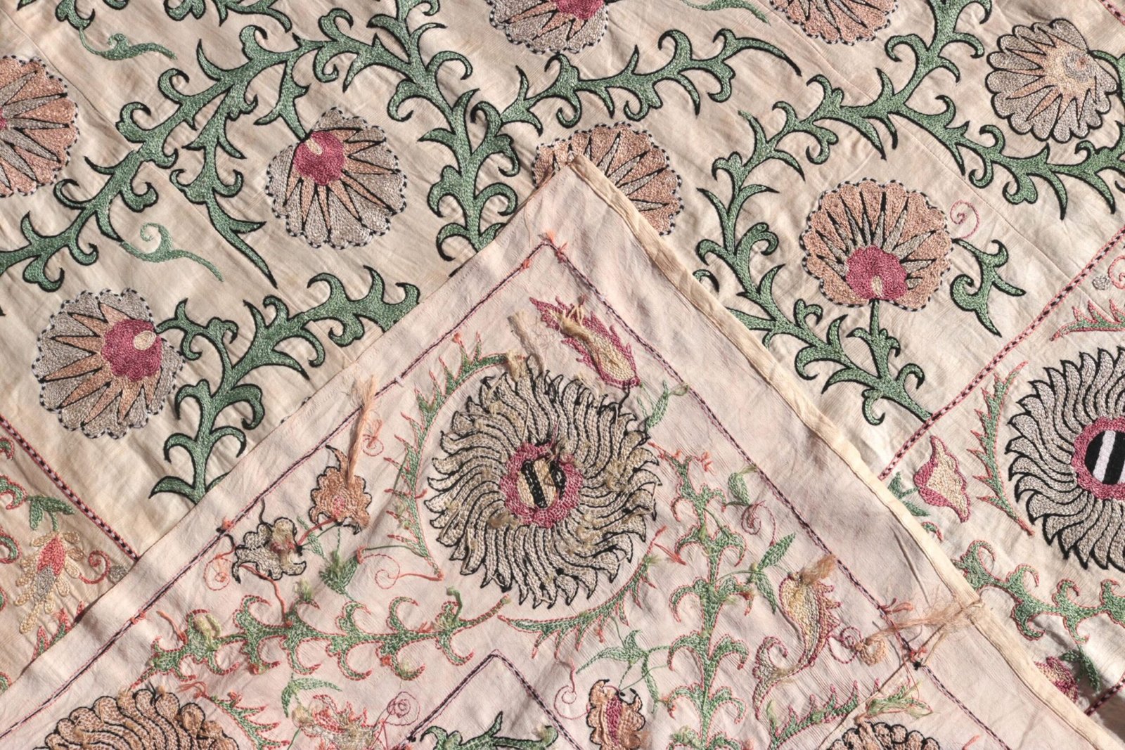 Silk Suzani Clasic Uzbek embroidery,Suzani Fabric Suzani Wall Hanging, Bedspread, Bed cover, Wall hanging, Wall Decor fabric, Tablecloth