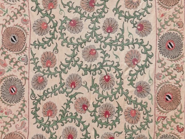 Silk Suzani Clasic Uzbek embroidery,Suzani Fabric Suzani Wall Hanging, Bedspread, Bed cover, Wall hanging, Wall Decor fabric, Tablecloth
