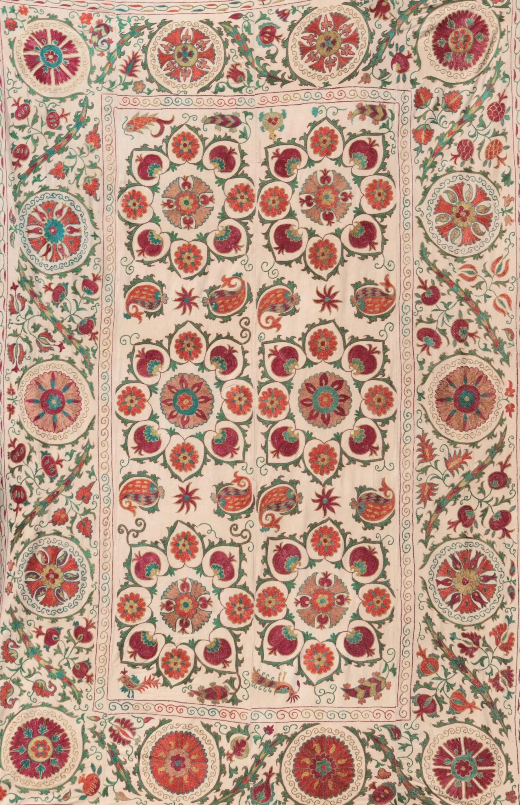 Suzani Uzbek handmade embroidery,Suzani Fabric Suzani Wall Hanging,  Bedspread, Bedcover, Wall hanging Decorative fabric, Suzani tablecloth.