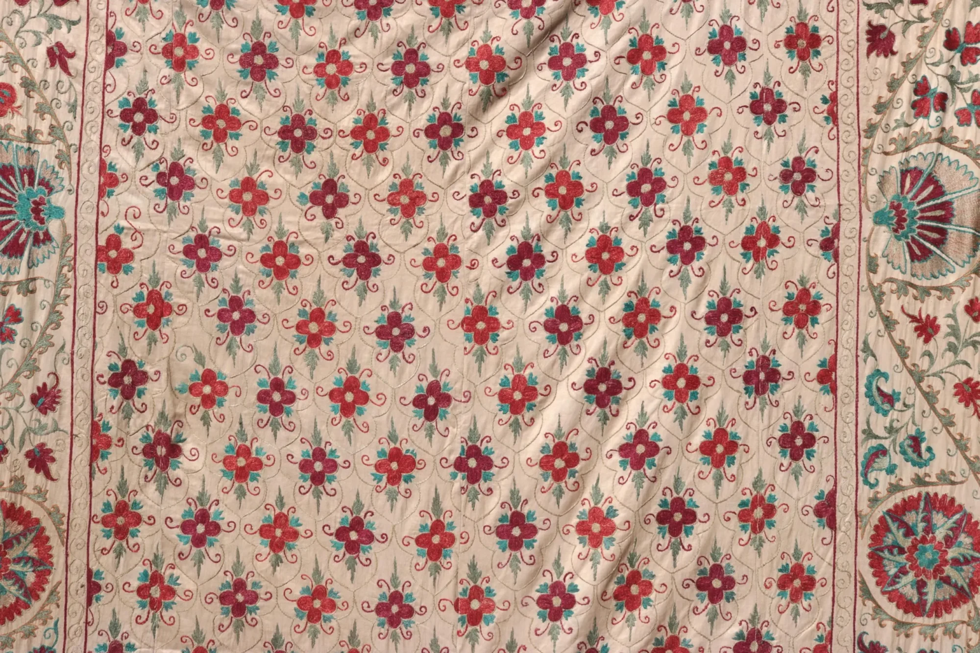 Suzani Uzbek handmade embroidery,Suzani Fabric Suzani Wall Hanging,  Bedspread, Bedcover, Wall hanging Decorative fabric, Suzani tablecloth.