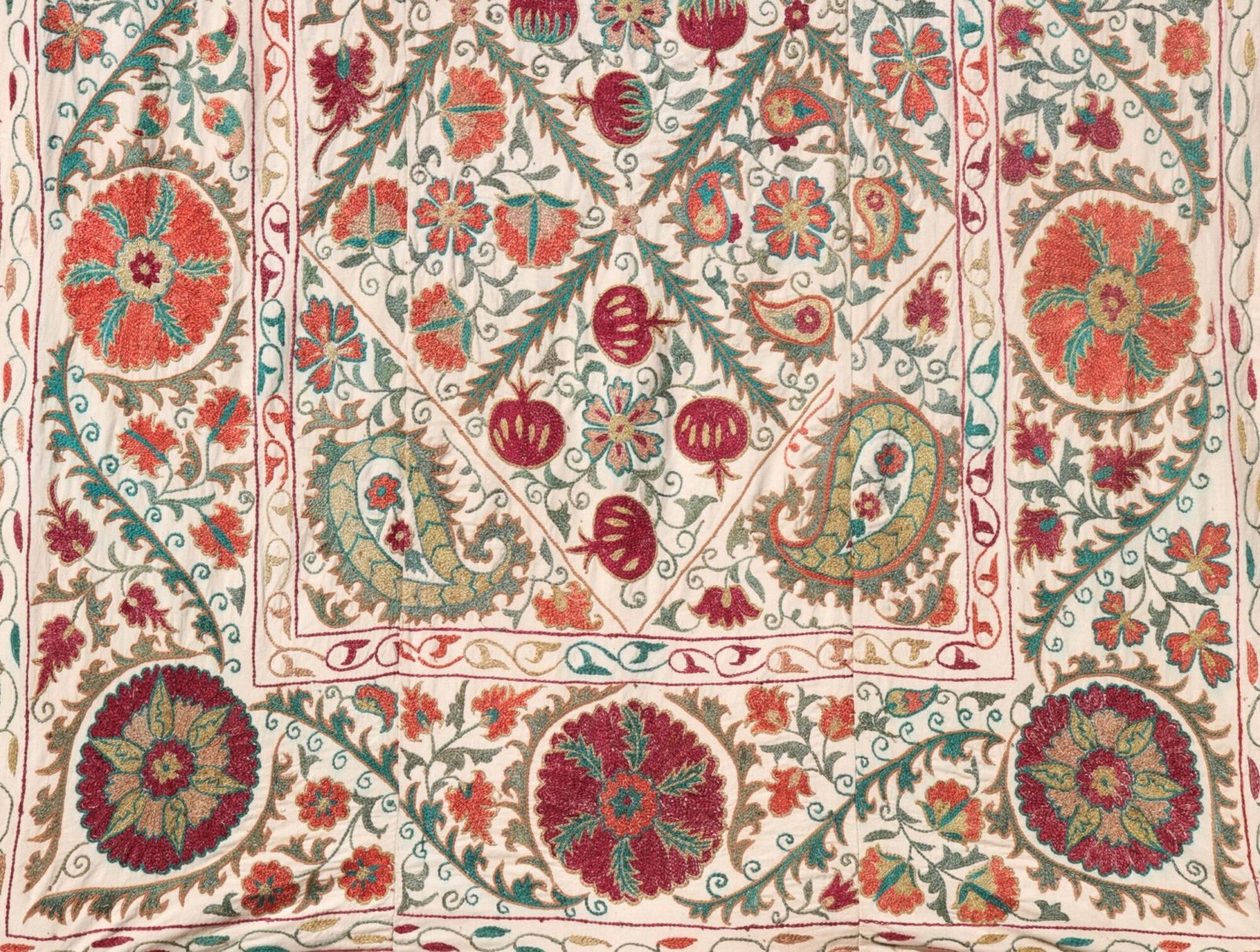 Suzani Uzbek handmade embroidery,Suzani Fabric Suzani Wall Hanging,  Bedspread, Bedcover, Wall hanging Decorative fabric, Suzani tablecloth.