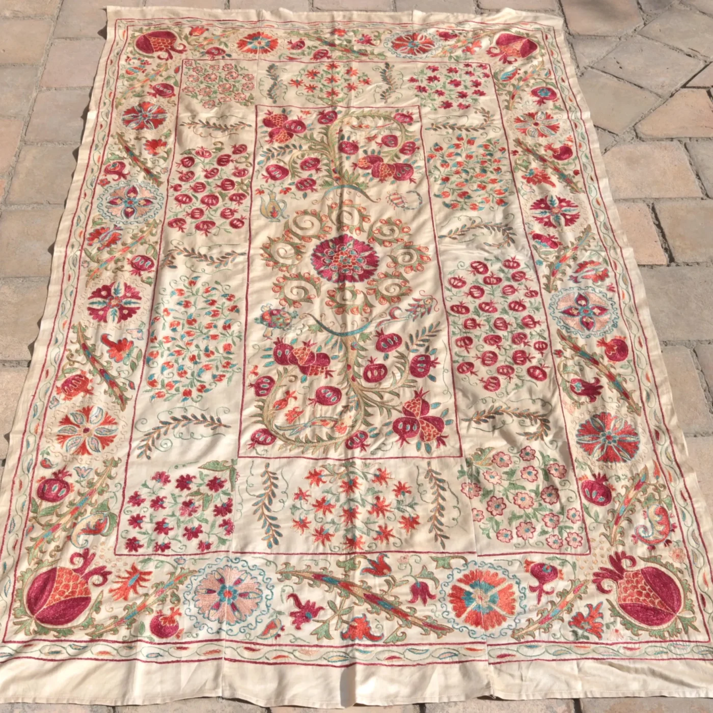 Suzani Uzbek handmade embroidery,Suzani Fabric Suzani Wall Hanging,  Bedspread, Bedcover, Wall hanging Decorative fabric, Suzani tablecloth.