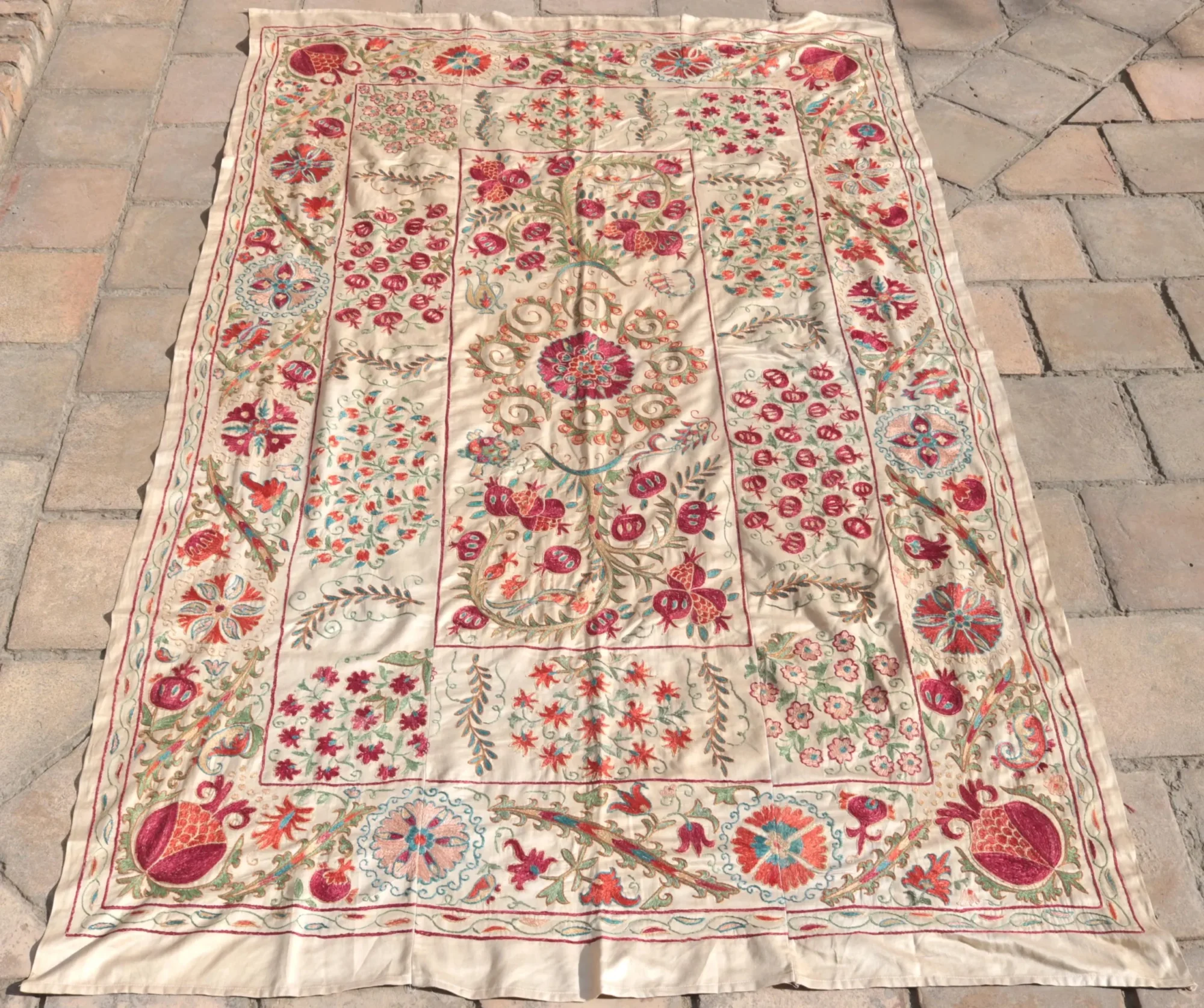 Suzani Uzbek handmade embroidery,Suzani Fabric Suzani Wall Hanging,  Bedspread, Bedcover, Wall hanging Decorative fabric, Suzani tablecloth.