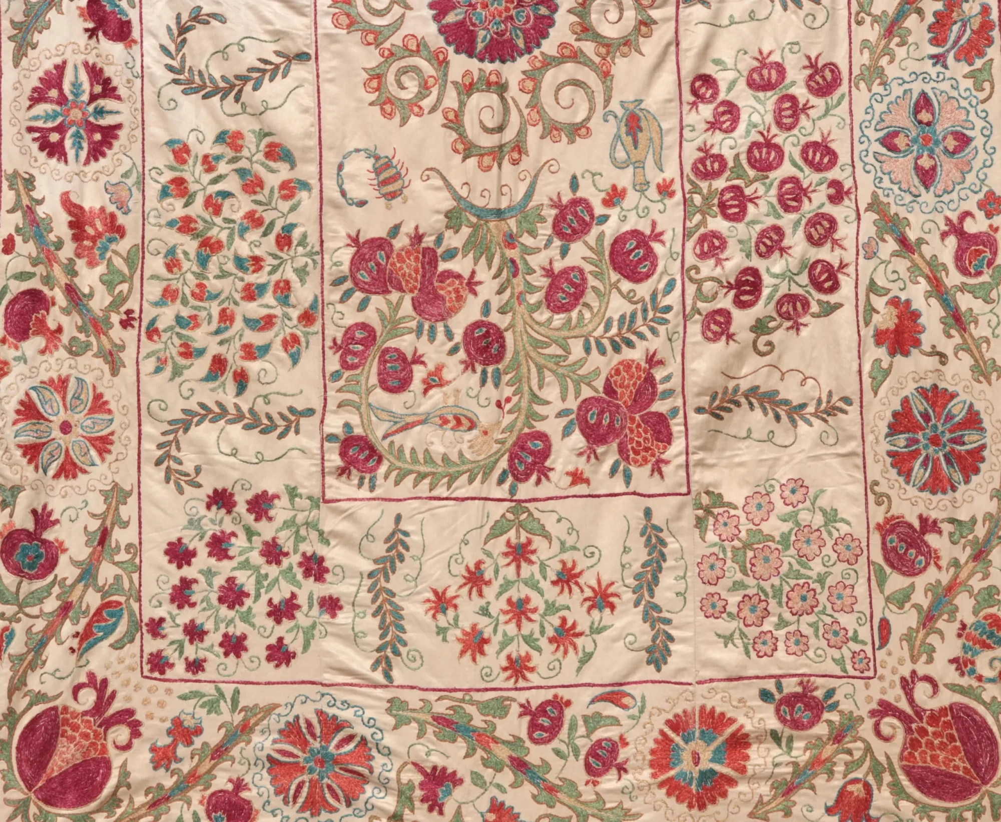 Suzani Uzbek handmade embroidery,Suzani Fabric Suzani Wall Hanging,  Bedspread, Bedcover, Wall hanging Decorative fabric, Suzani tablecloth.