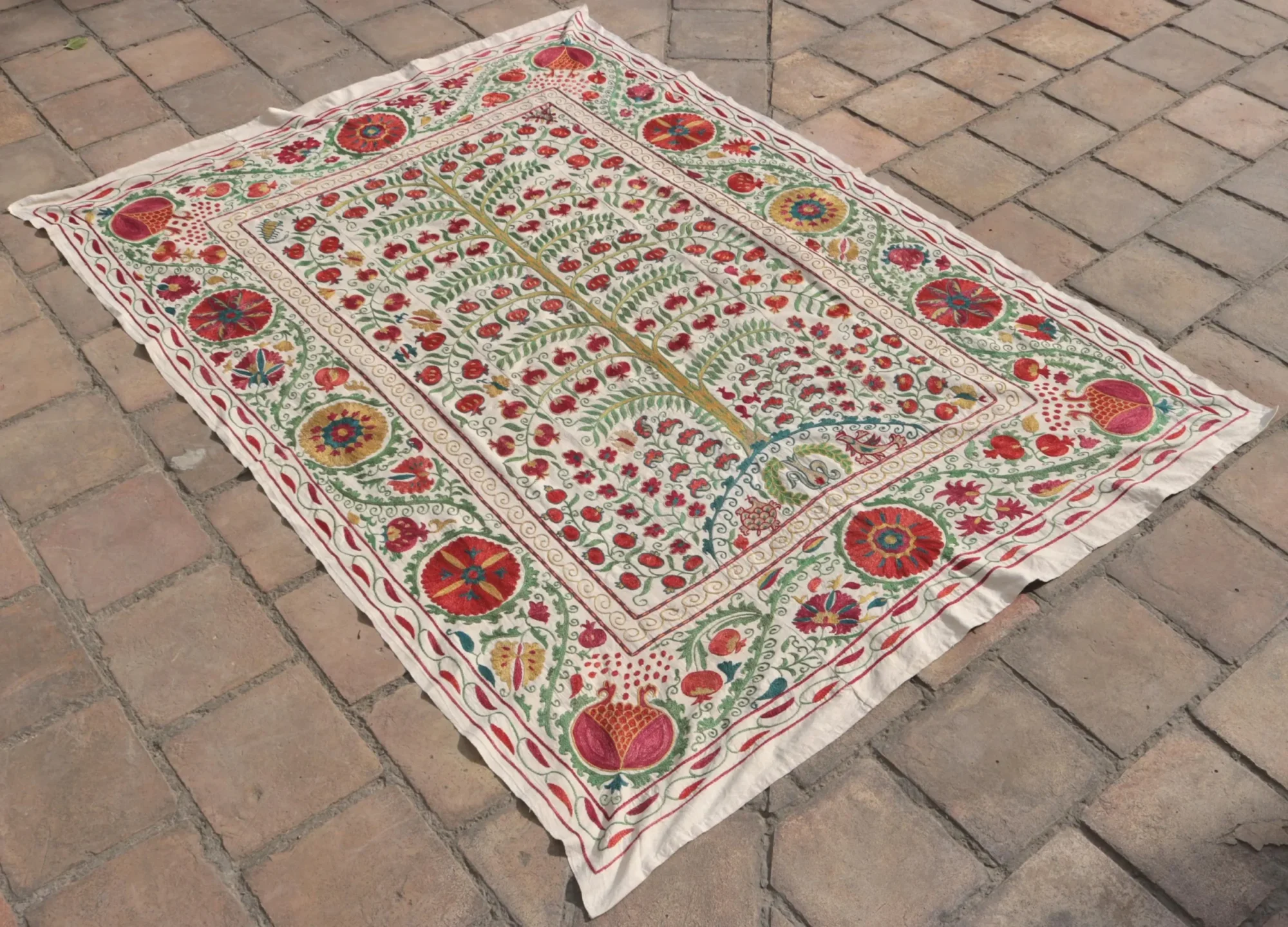Suzani Uzbek handmade embroidery,Suzani Fabric Suzani Wall Hanging,  Bedspread, Bedcover, Wall hanging Decorative fabric, Suzani tablecloth.