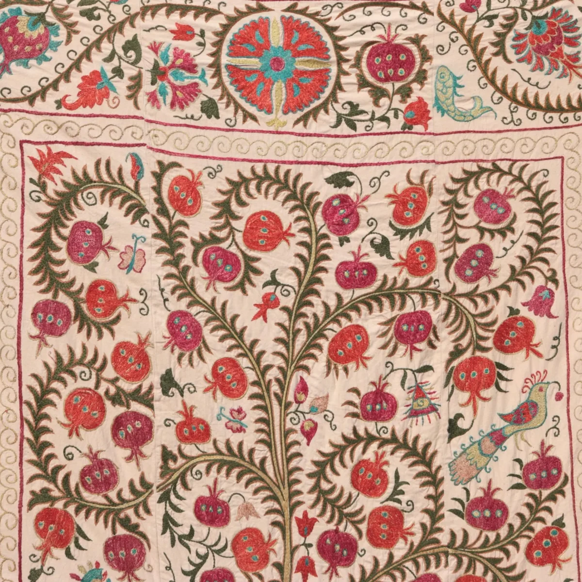 Suzani Uzbek handmade embroidery,Suzani Fabric Suzani Wall Hanging,  Bedspread, Bedcover, Wall hanging Decorative fabric, Suzani tablecloth.
