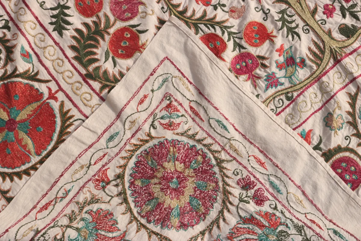 Suzani Uzbek handmade embroidery,Suzani Fabric Suzani Wall Hanging,  Bedspread, Bedcover, Wall hanging Decorative fabric, Suzani tablecloth.