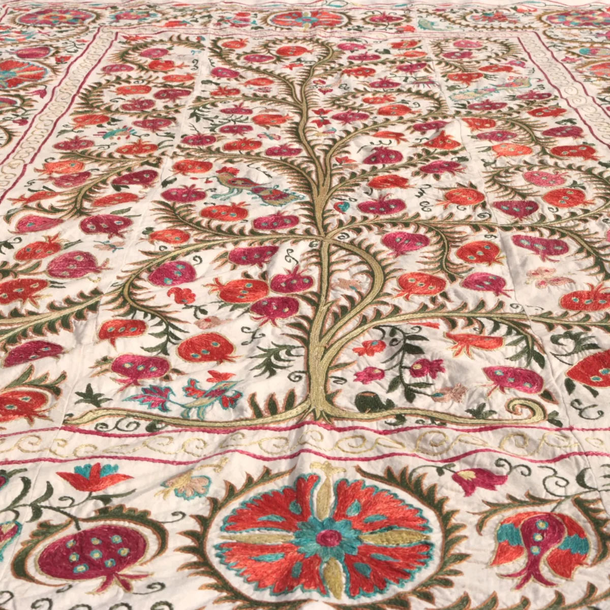 Suzani Uzbek handmade embroidery,Suzani Fabric Suzani Wall Hanging,  Bedspread, Bedcover, Wall hanging Decorative fabric, Suzani tablecloth.