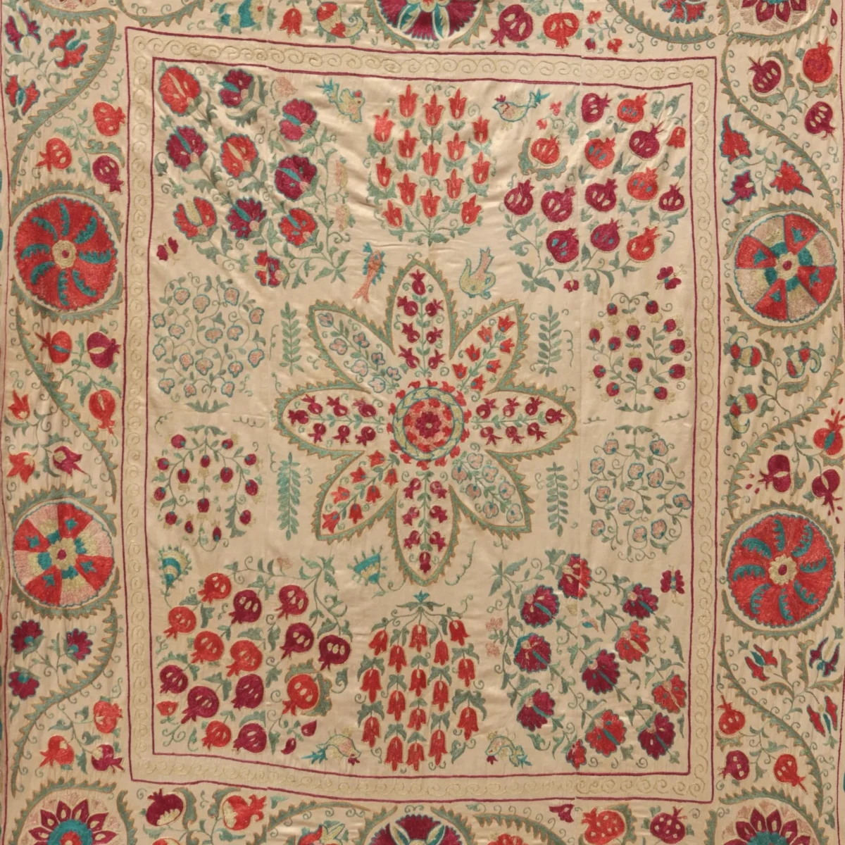 Suzani Uzbek handmade embroidery,Suzani Fabric Suzani Wall Hanging,  Bedspread, Bedcover, Wall hanging Decorative fabric, Suzani tablecloth.