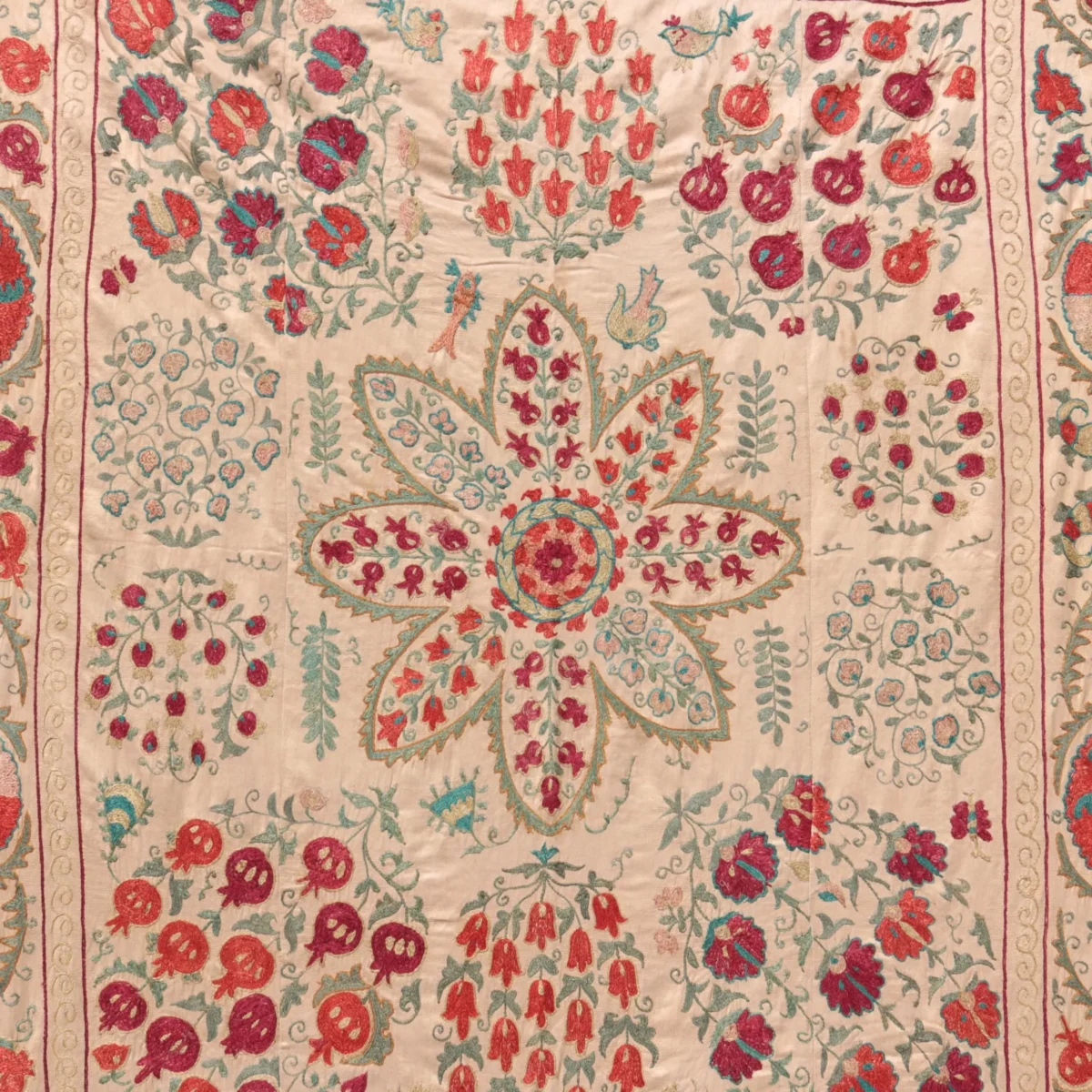Suzani Uzbek handmade embroidery,Suzani Fabric Suzani Wall Hanging,  Bedspread, Bedcover, Wall hanging Decorative fabric, Suzani tablecloth.