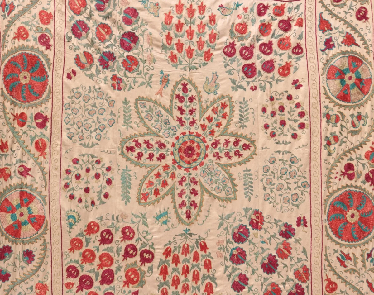 Suzani Uzbek handmade embroidery,Suzani Fabric Suzani Wall Hanging,  Bedspread, Bedcover, Wall hanging Decorative fabric, Suzani tablecloth.