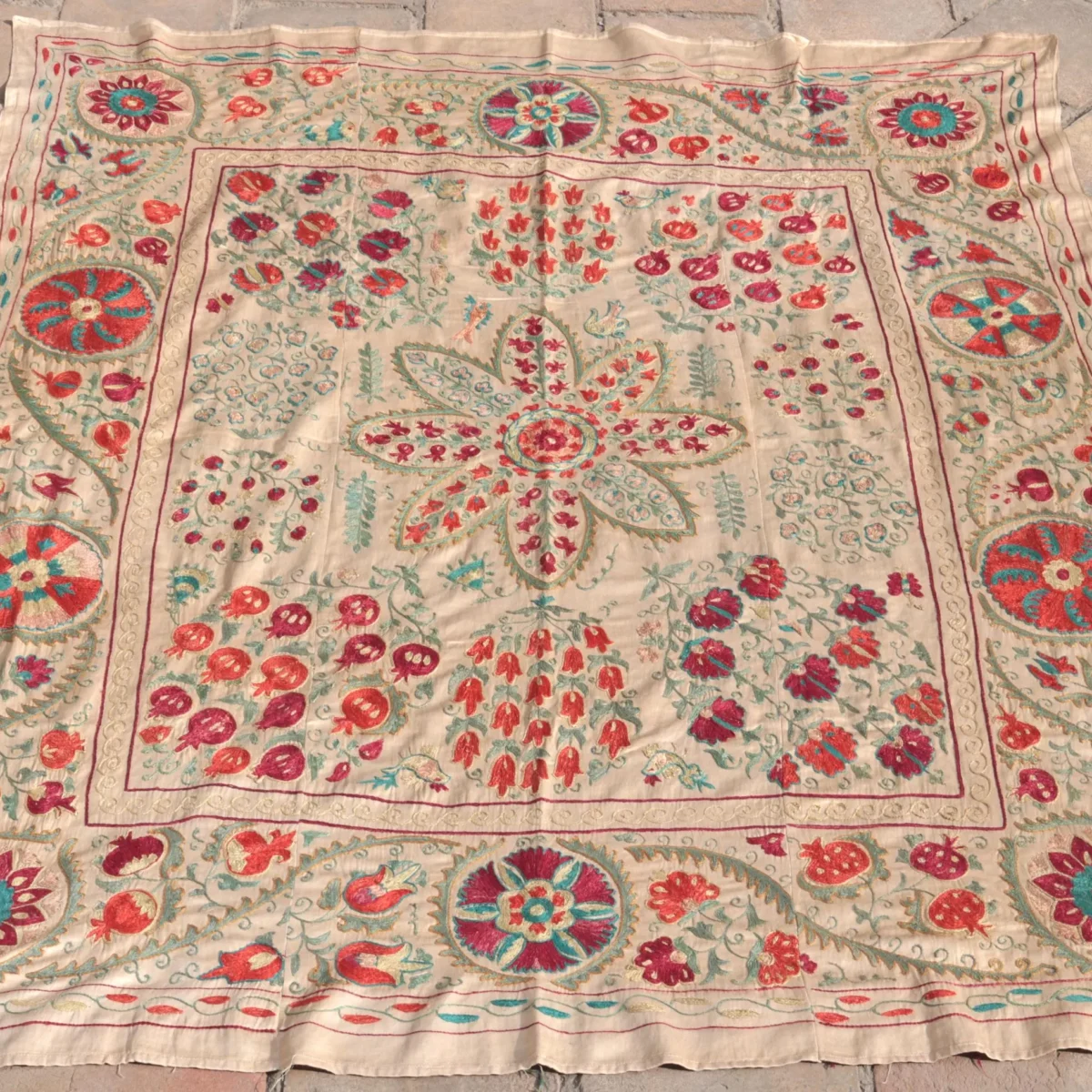 Suzani Uzbek handmade embroidery,Suzani Fabric Suzani Wall Hanging,  Bedspread, Bedcover, Wall hanging Decorative fabric, Suzani tablecloth.