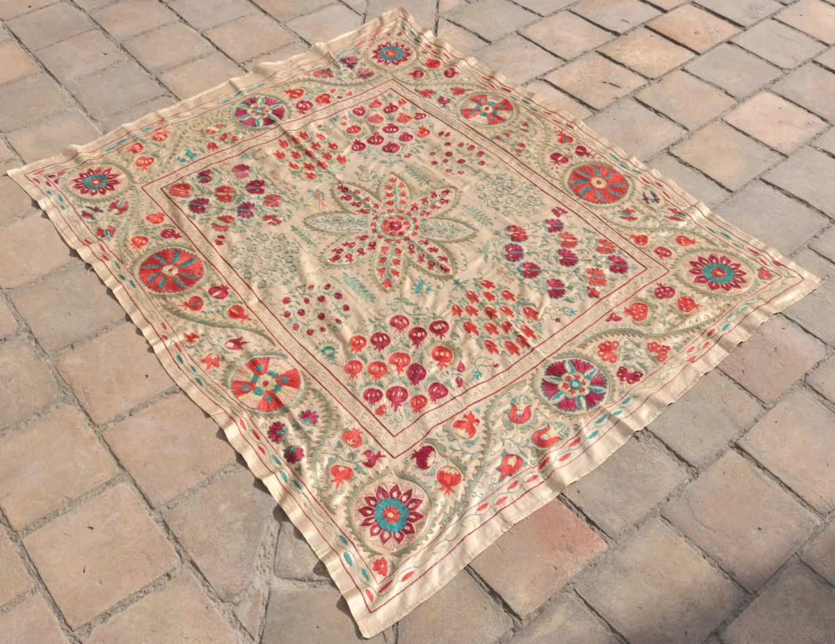 Suzani Uzbek handmade embroidery,Suzani Fabric Suzani Wall Hanging,  Bedspread, Bedcover, Wall hanging Decorative fabric, Suzani tablecloth.