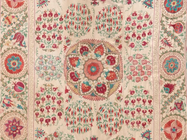 Suzani Uzbek handmade embroidery,Suzani Fabric Suzani Wall Hanging,  Bedspread, Bedcover, Wall hanging Decorative fabric, Suzani tablecloth.