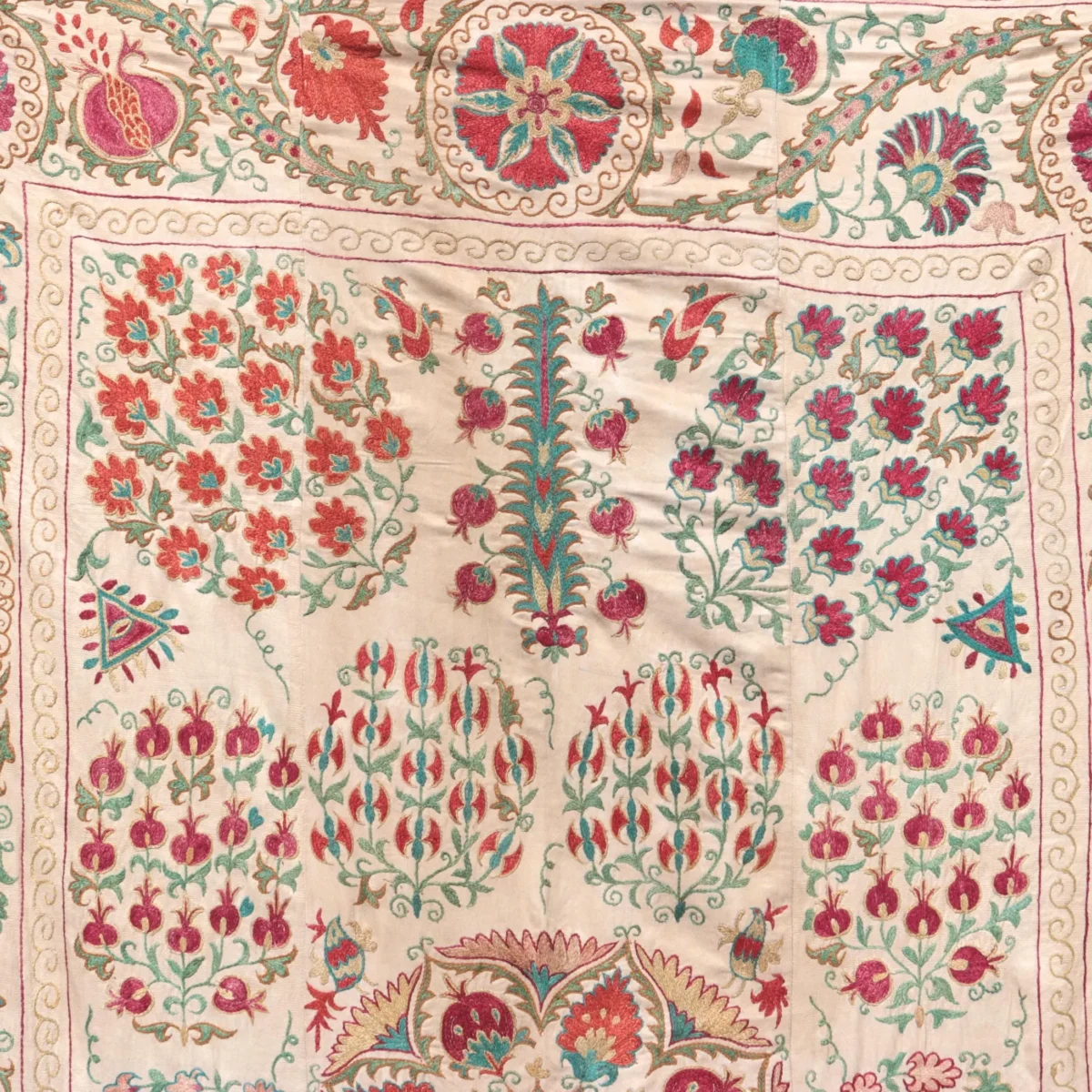Suzani Uzbek handmade embroidery,Suzani Fabric Suzani Wall Hanging,  Bedspread, Bedcover, Wall hanging Decorative fabric, Suzani tablecloth.