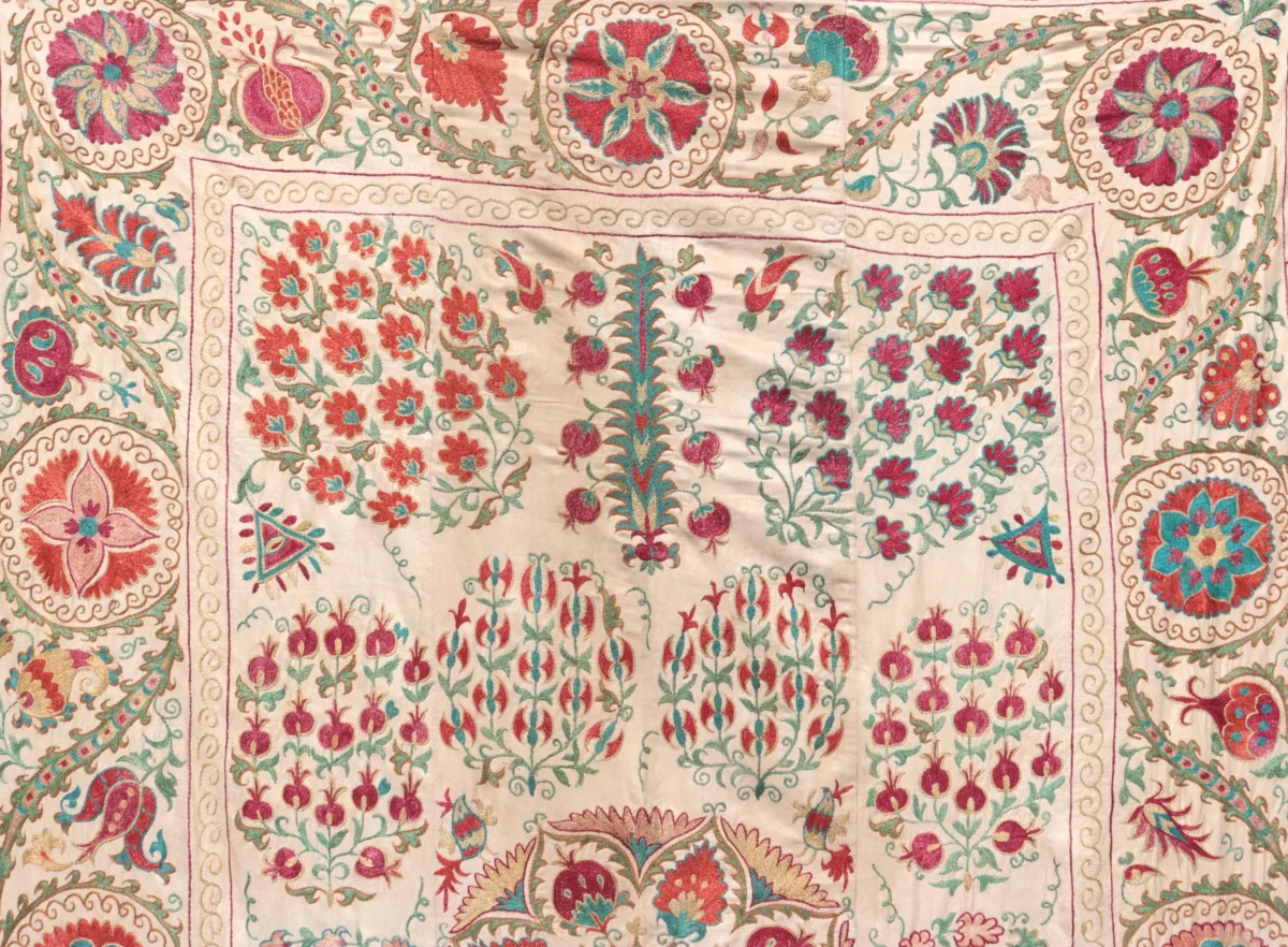 Suzani Uzbek handmade embroidery,Suzani Fabric Suzani Wall Hanging,  Bedspread, Bedcover, Wall hanging Decorative fabric, Suzani tablecloth.