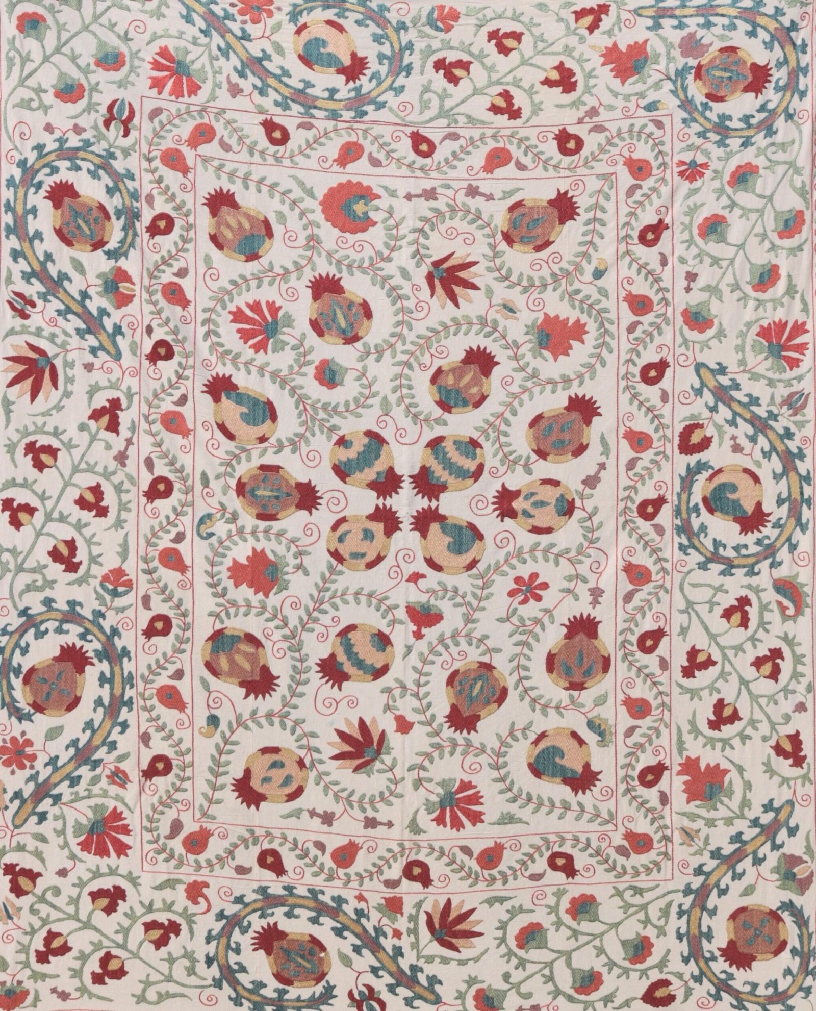 Suzani Uzbek handmade embroidery,Suzani Fabric Suzani Wall Hanging,  Bedspread, Bedcover, Wall hanging Decorative fabric, Suzani tablecloth.