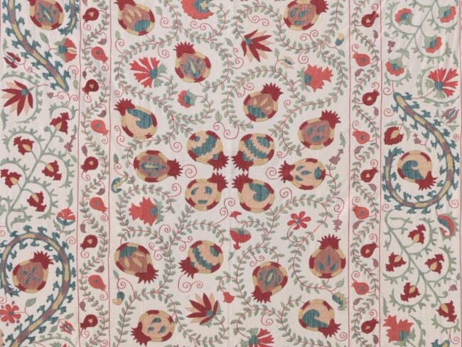 Suzani Uzbek handmade embroidery,Suzani Fabric Suzani Wall Hanging,  Bedspread, Bedcover, Wall hanging Decorative fabric, Suzani tablecloth.