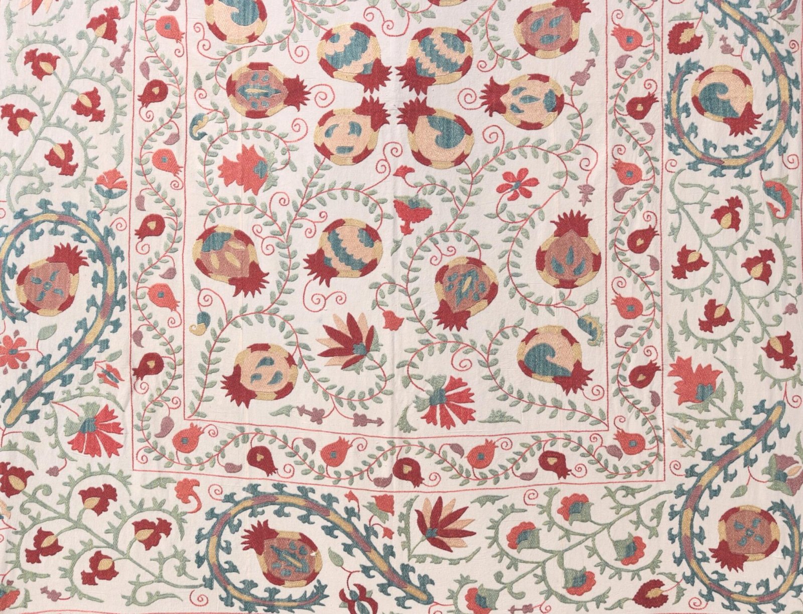 Suzani Uzbek handmade embroidery,Suzani Fabric Suzani Wall Hanging,  Bedspread, Bedcover, Wall hanging Decorative fabric, Suzani tablecloth.