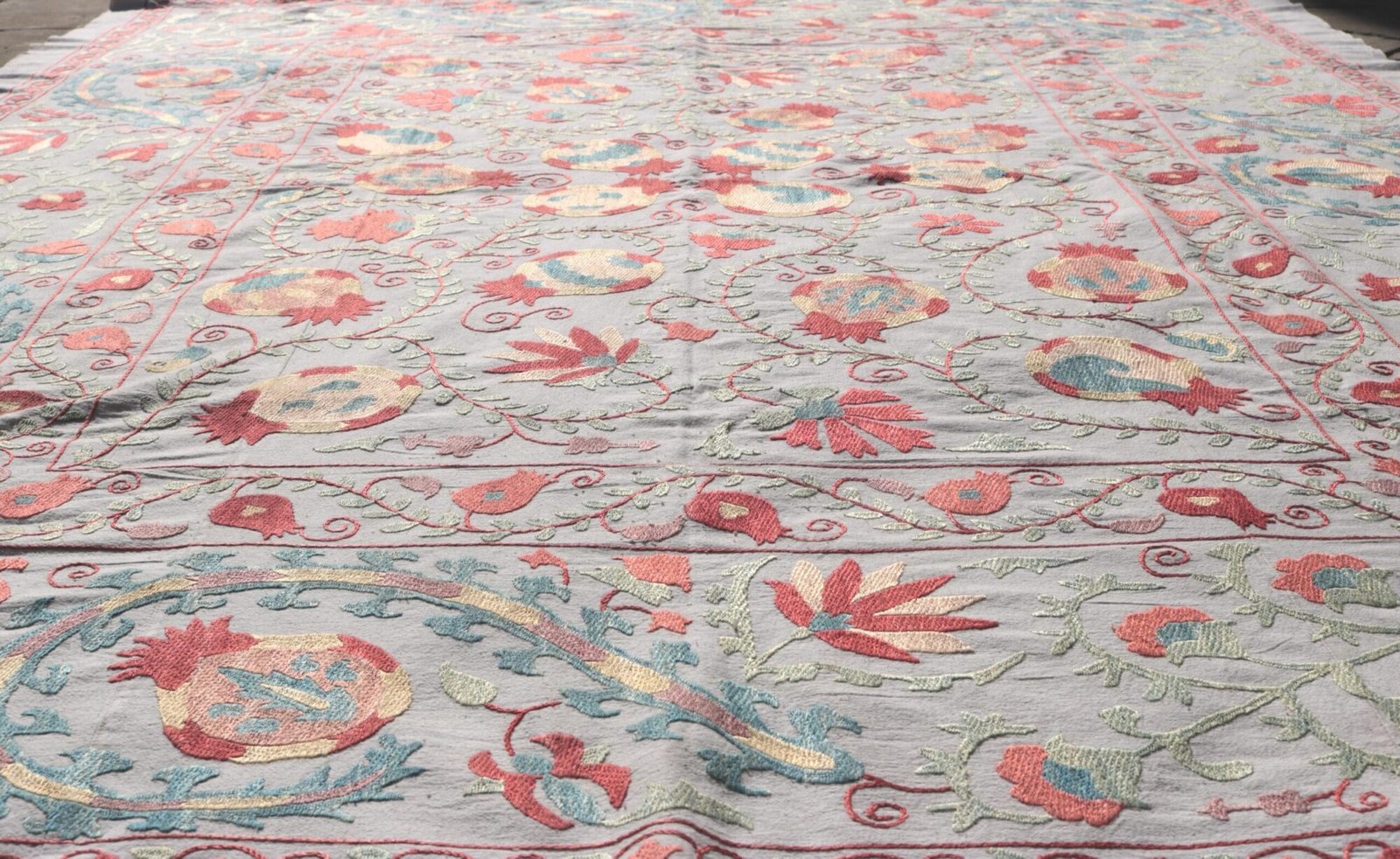 Suzani Uzbek handmade embroidery,Suzani Fabric Suzani Wall Hanging,  Bedspread, Bedcover, Wall hanging Decorative fabric, Suzani tablecloth.