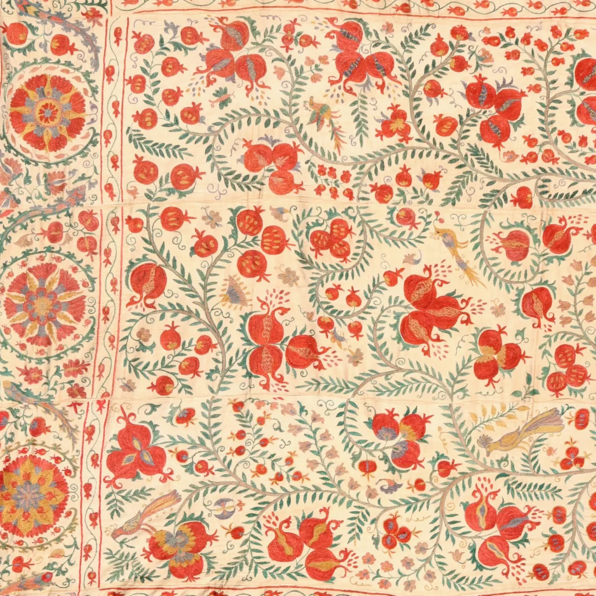 Suzani Uzbek handmade embroidery,Suzani Fabric Suzani Wall Hanging,  Bedspread, Bedcover, Wall hanging Decorative fabric, Suzani tablecloth.