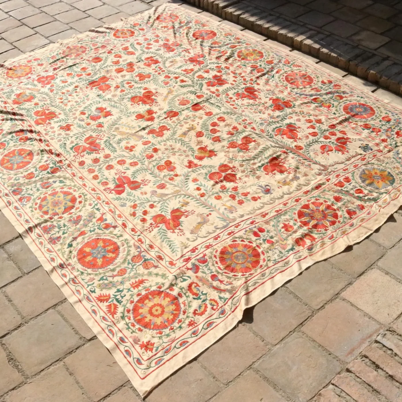 il_fullxfull.6498899927_6ag5 Suzani Uzbek handmade embroidery,Suzani Fabric Suzani Wall Hanging, Bedspread, Bedcover, Wall hanging Decorative fabric, Suzani tablecloth.