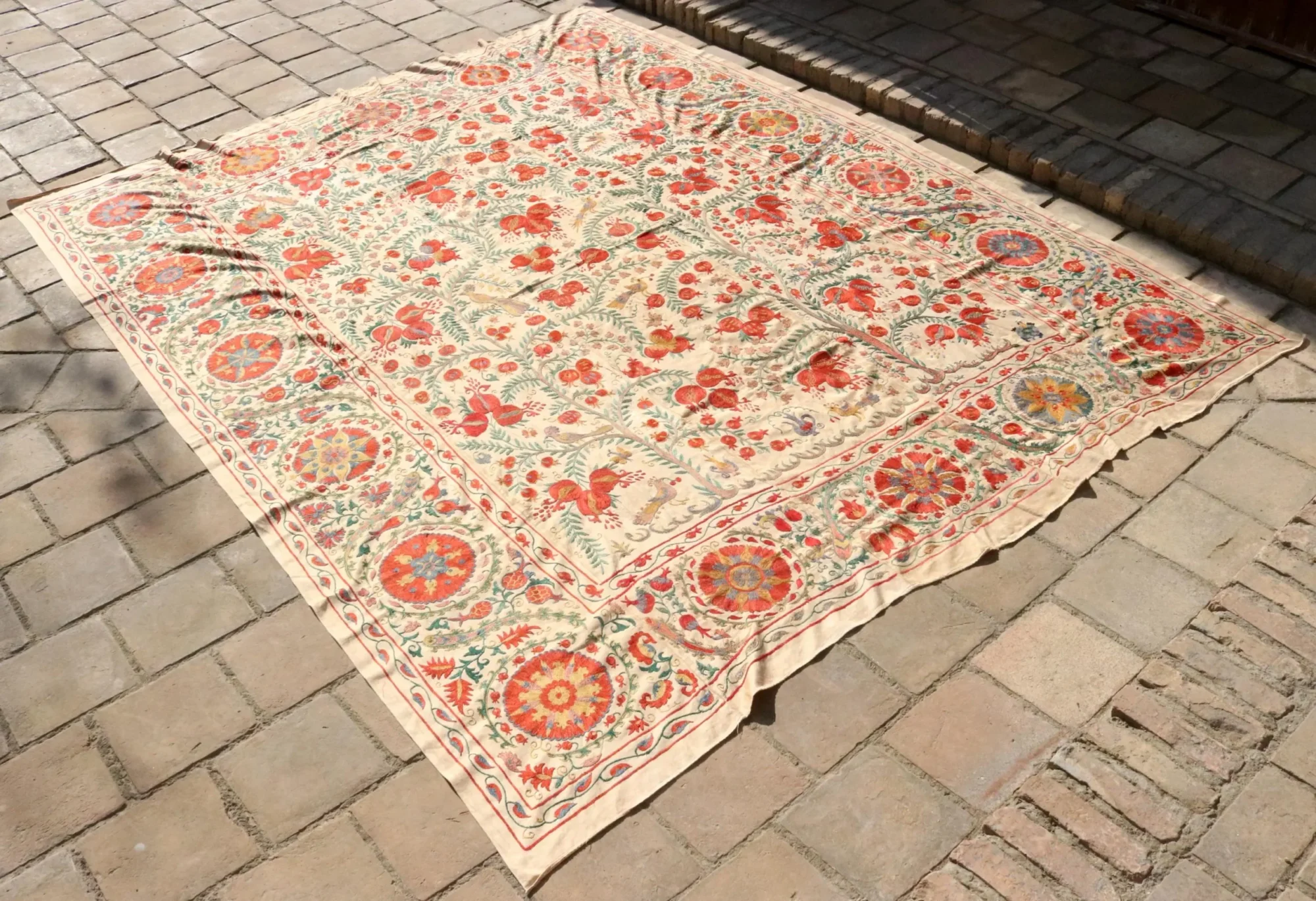 il_fullxfull.6498899927_6ag5 Suzani Uzbek handmade embroidery,Suzani Fabric Suzani Wall Hanging, Bedspread, Bedcover, Wall hanging Decorative fabric, Suzani tablecloth.