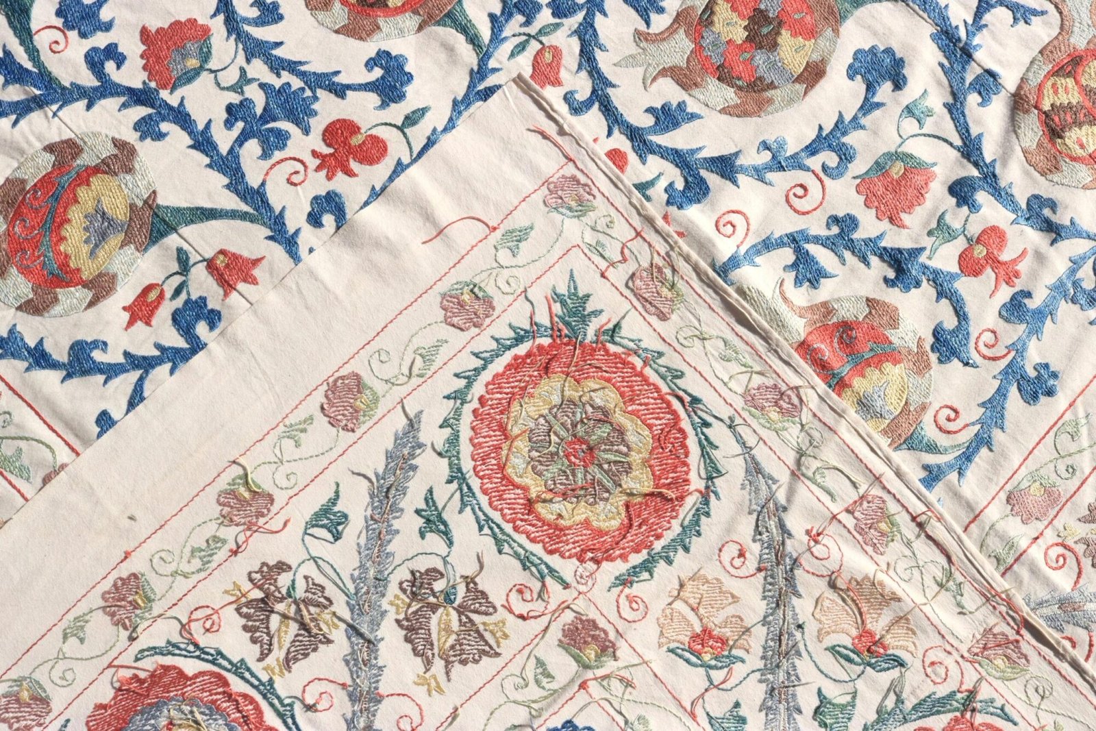 Uzbek handmade embroidery suzani. Bedspread, Bedcover, Wall hanging, Tapestry, Wall decor, Throw, tablecloth.