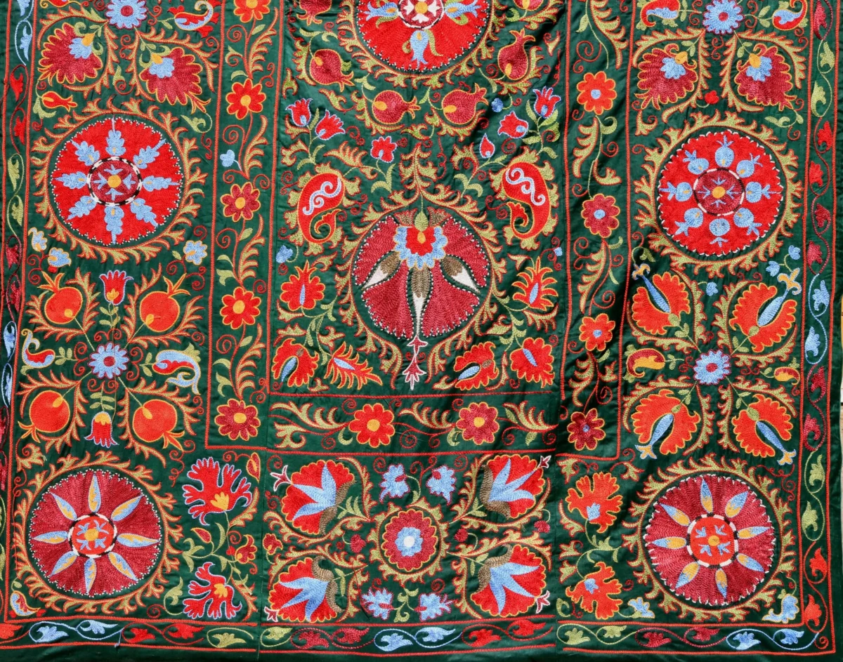 Uzbek handmade embroidery suzani. Bedspread, Bedcover, Wall hanging, Tapestry, Wall decor, Throw, tablecloth.