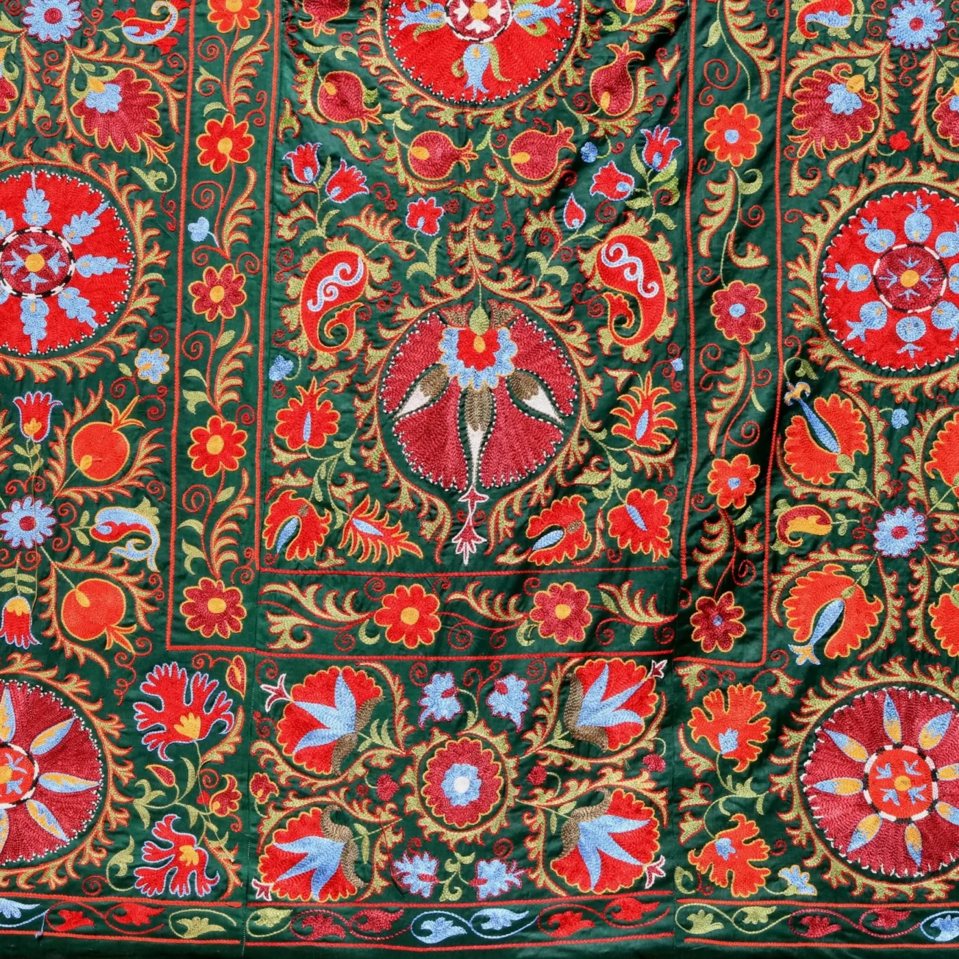 Uzbek handmade embroidery suzani. Bedspread, Bedcover, Wall hanging, Tapestry, Wall decor, Throw, tablecloth.